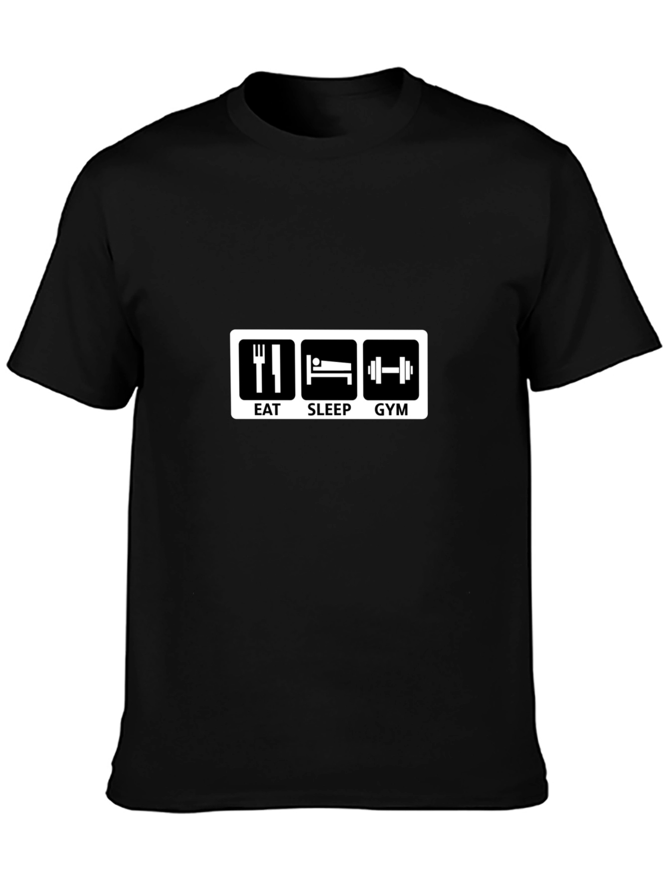 Eat Sleep Gym Black Graphic Tee