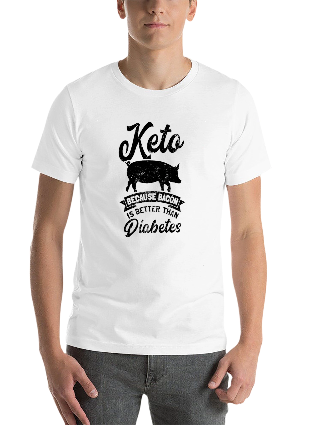 Keto Bacon Better Than Diabetes Pig Graphic Tee