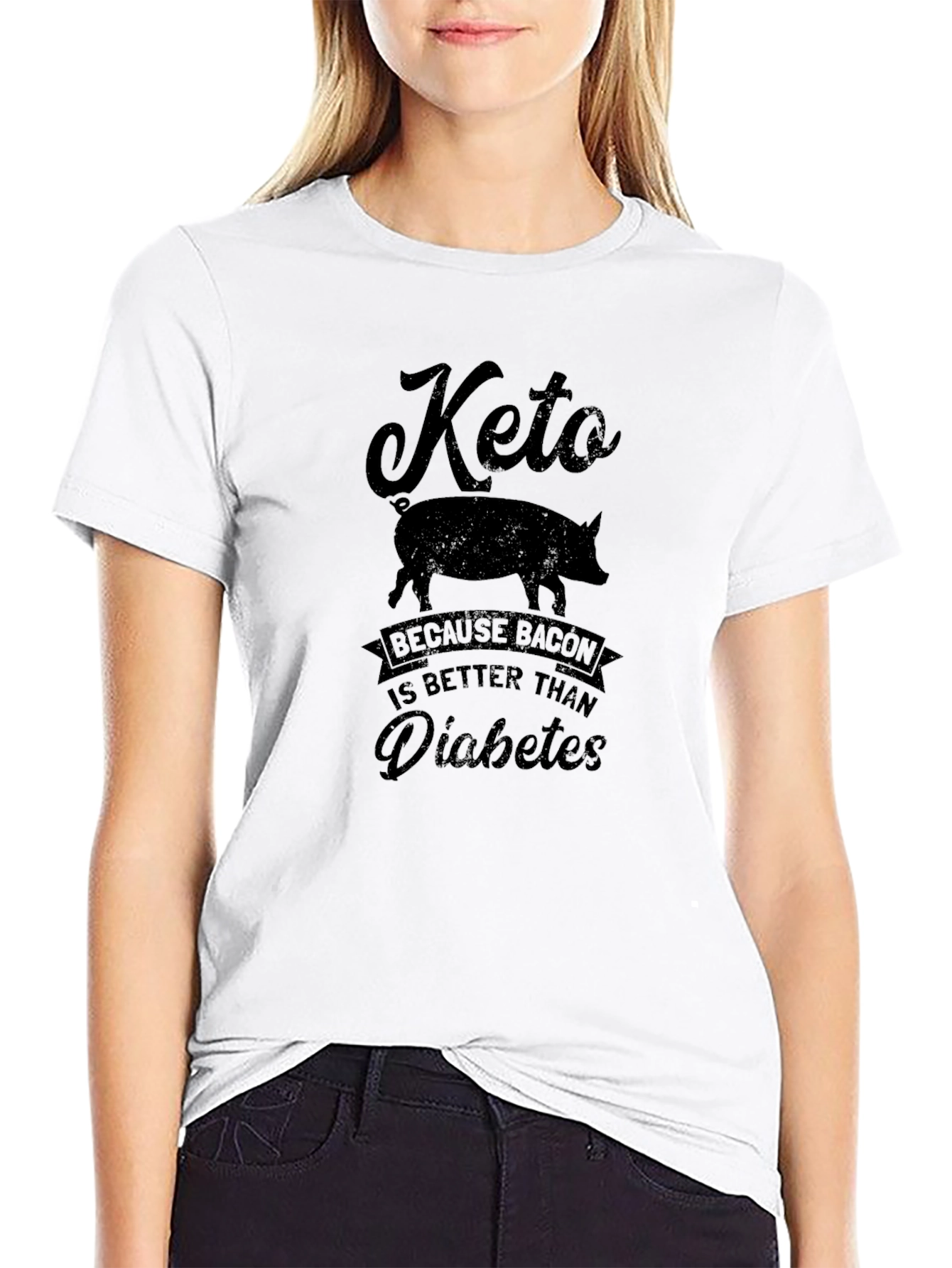 Keto Bacon Better Than Diabetes Pig Graphic Tee
