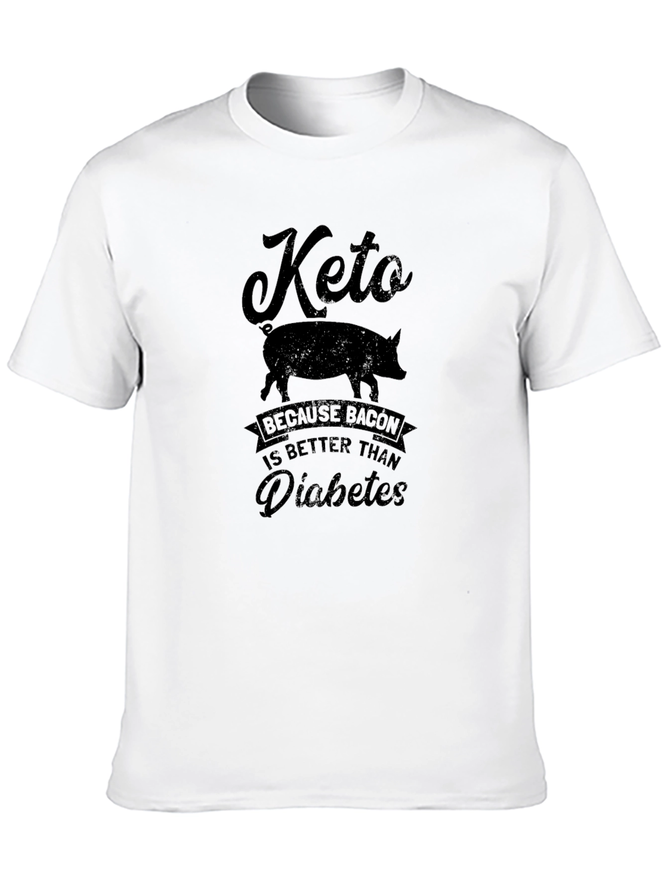 Keto Bacon Better Than Diabetes Pig Graphic Tee