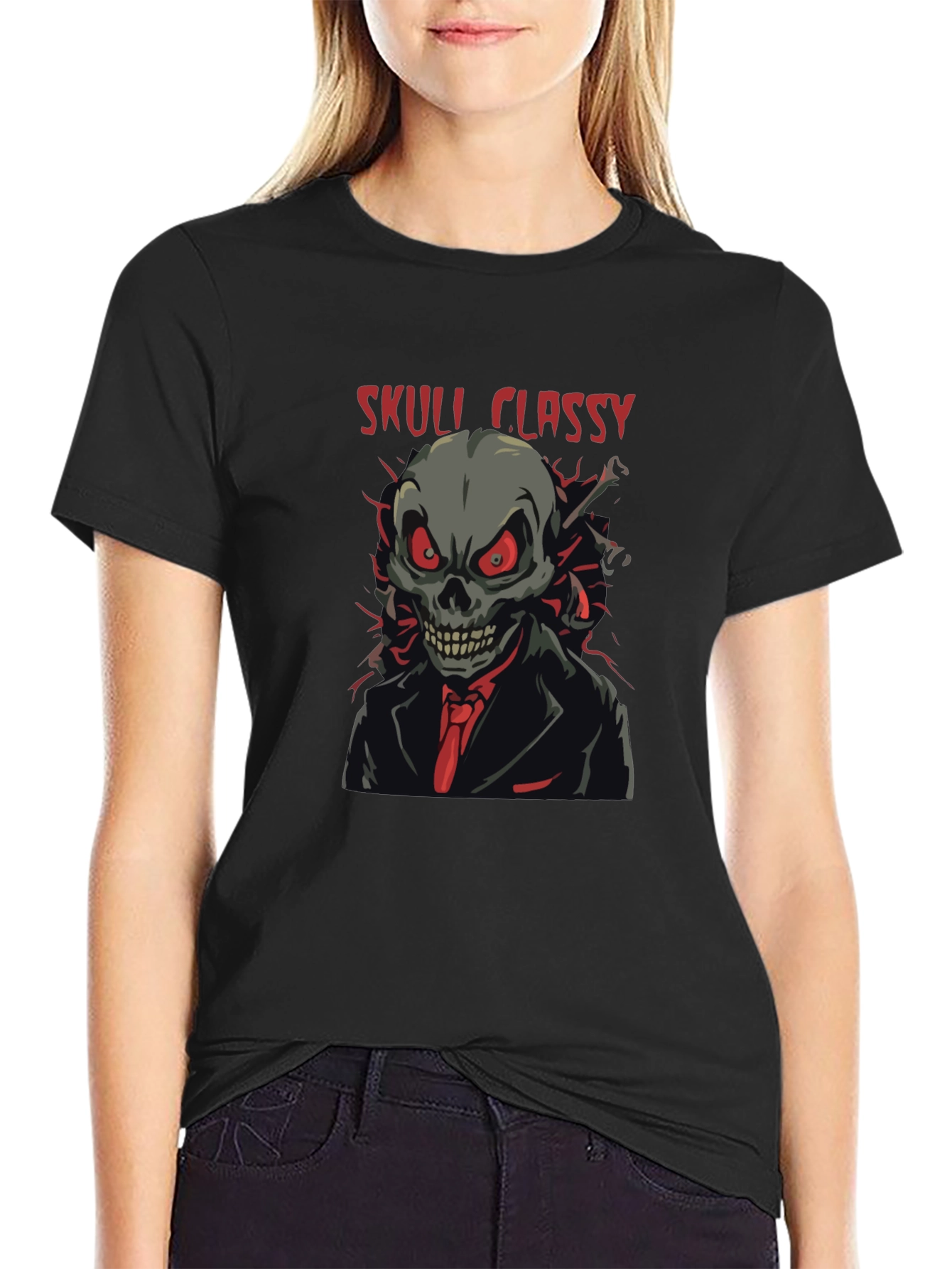 Skull Classy Graphic Black T-Shirt