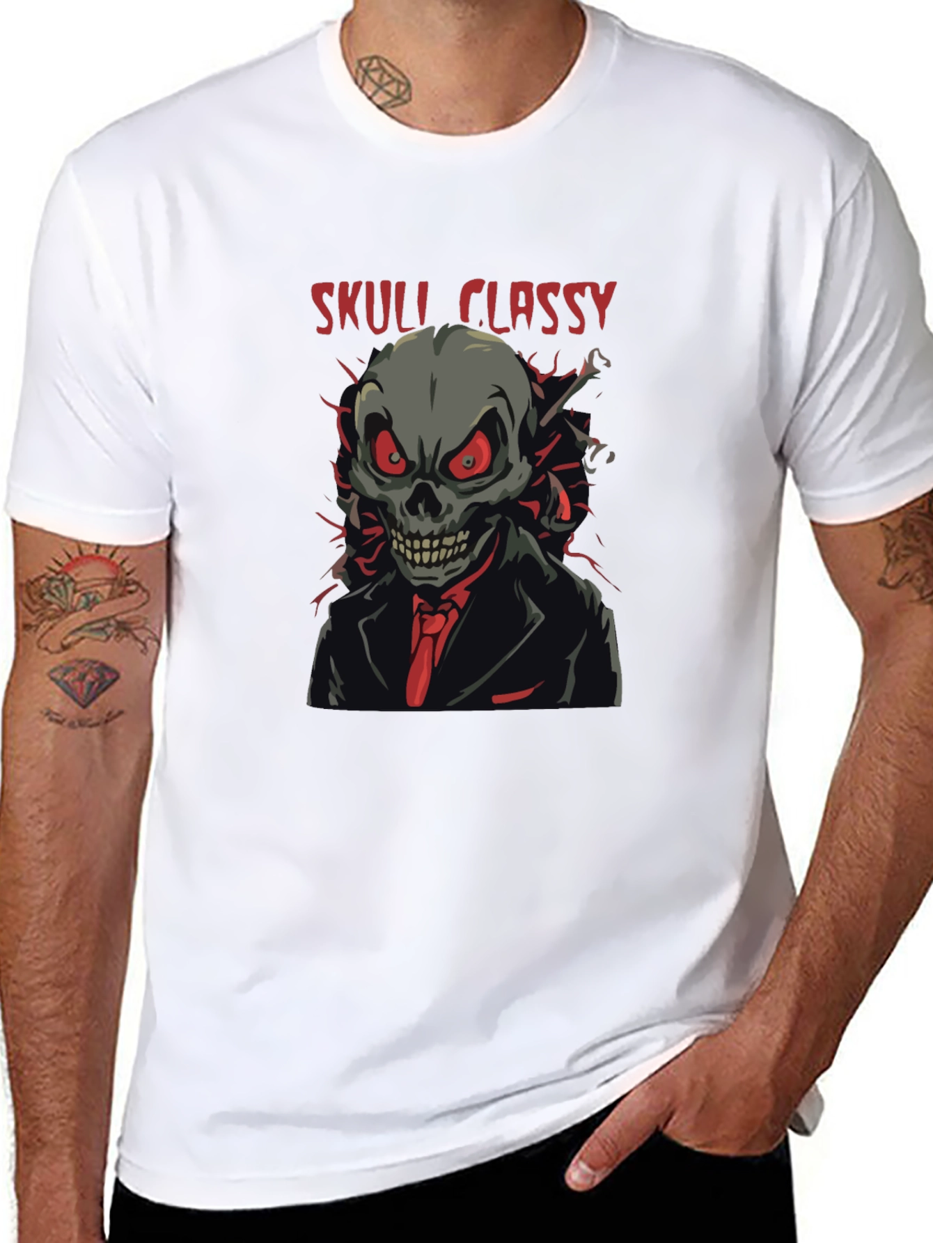 Skull Classy Graphic Black T-Shirt