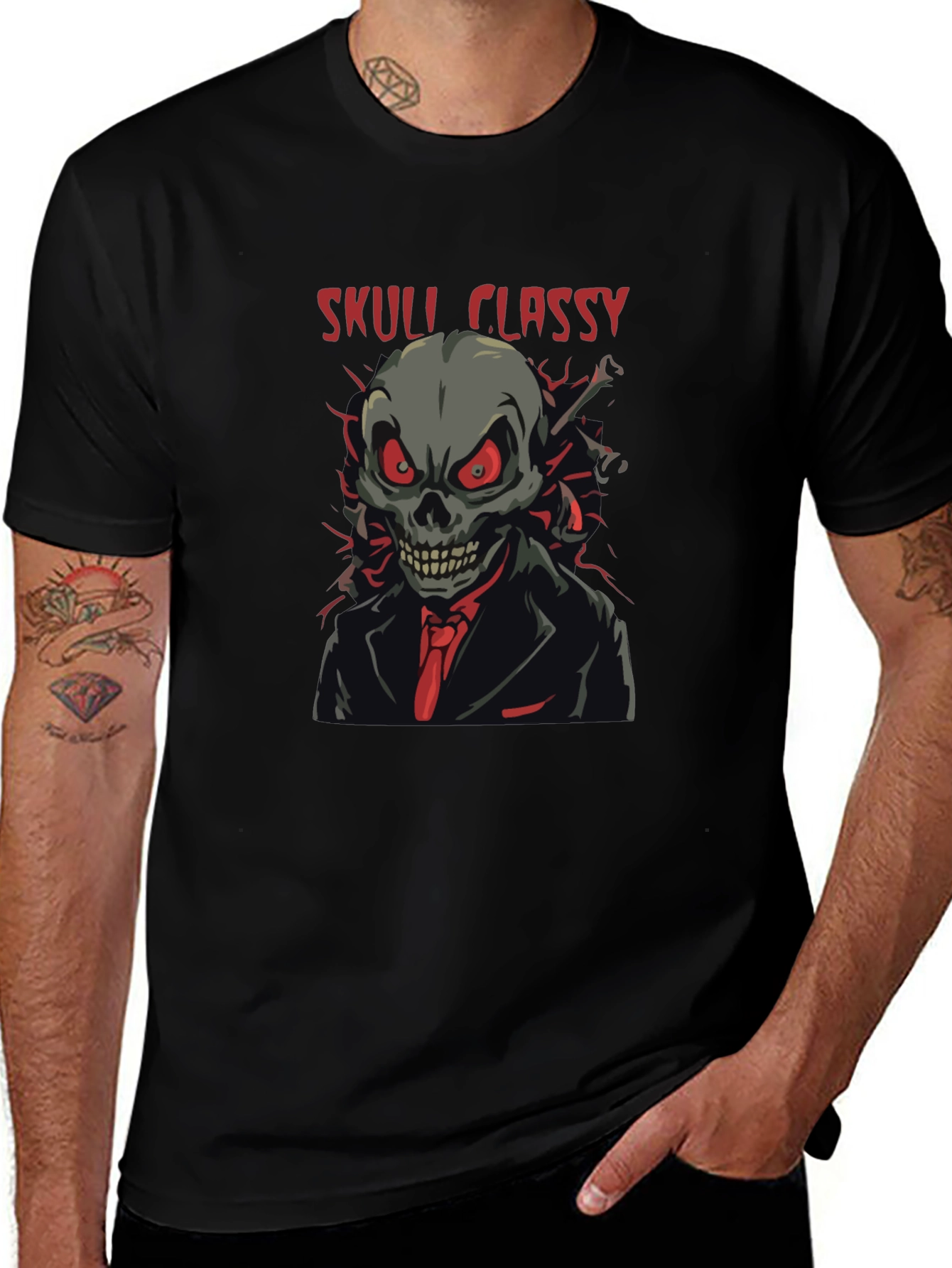 Skull Classy Graphic Black T-Shirt