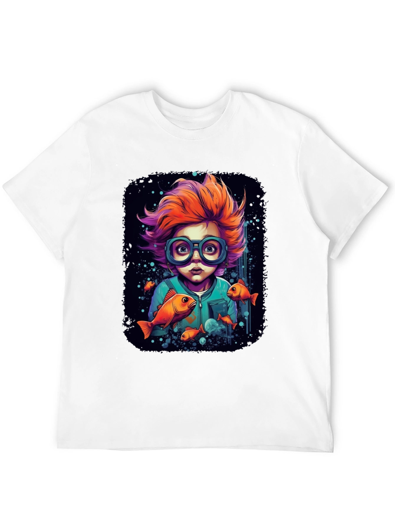 Boy with Fish Graphic T-Shirt
