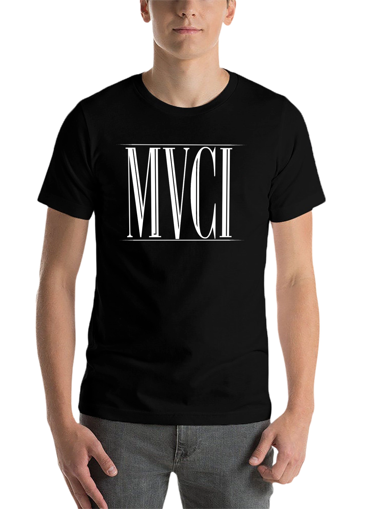 MVCI Roman Numeral Graphic Tee - Elegant Black T-Shirt