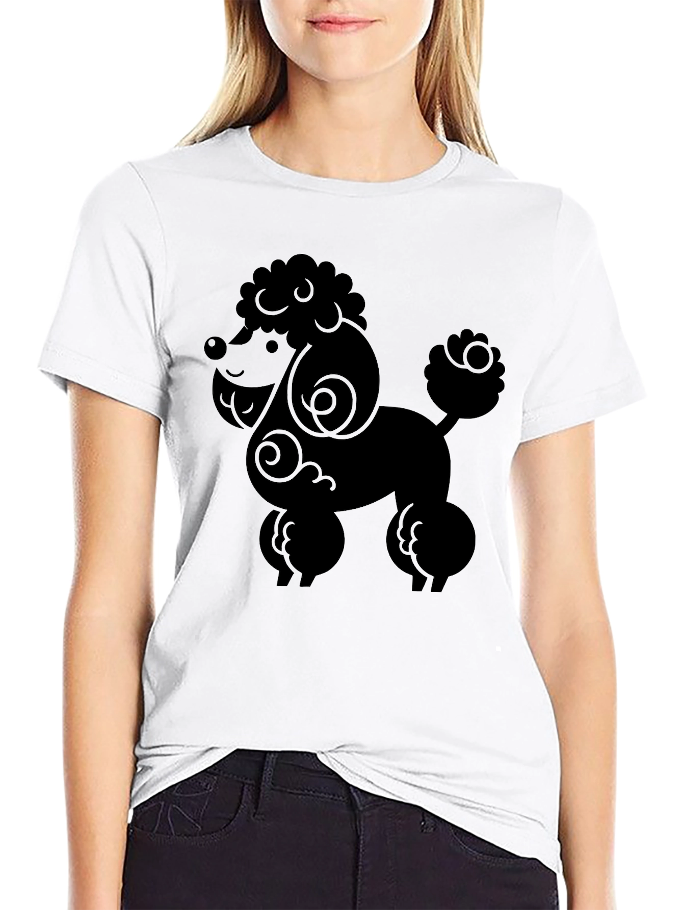 Poodle Graphic Tee - Stylish Black Dog Lover Shirt