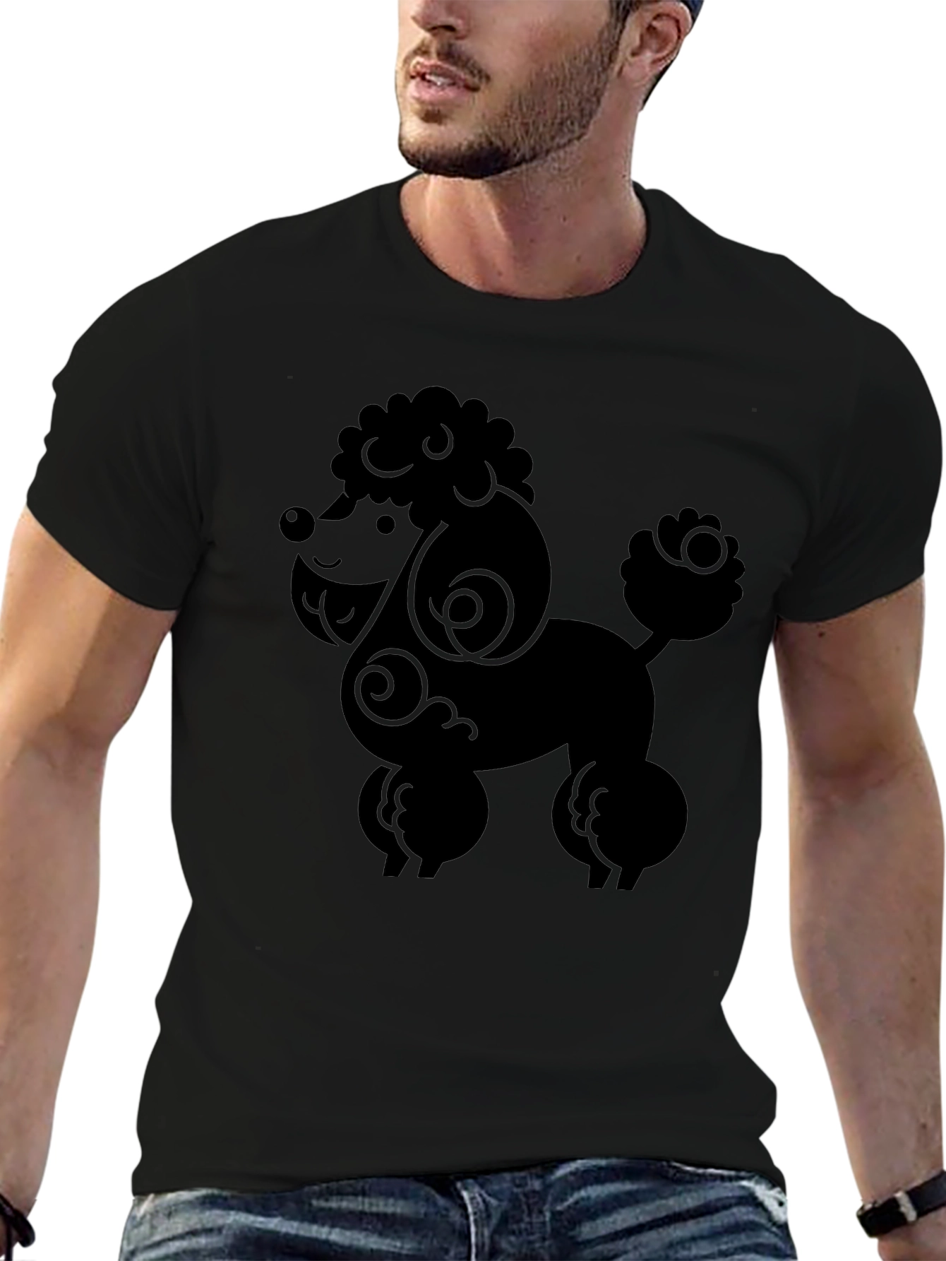Poodle Graphic Tee - Stylish Black Dog Lover Shirt