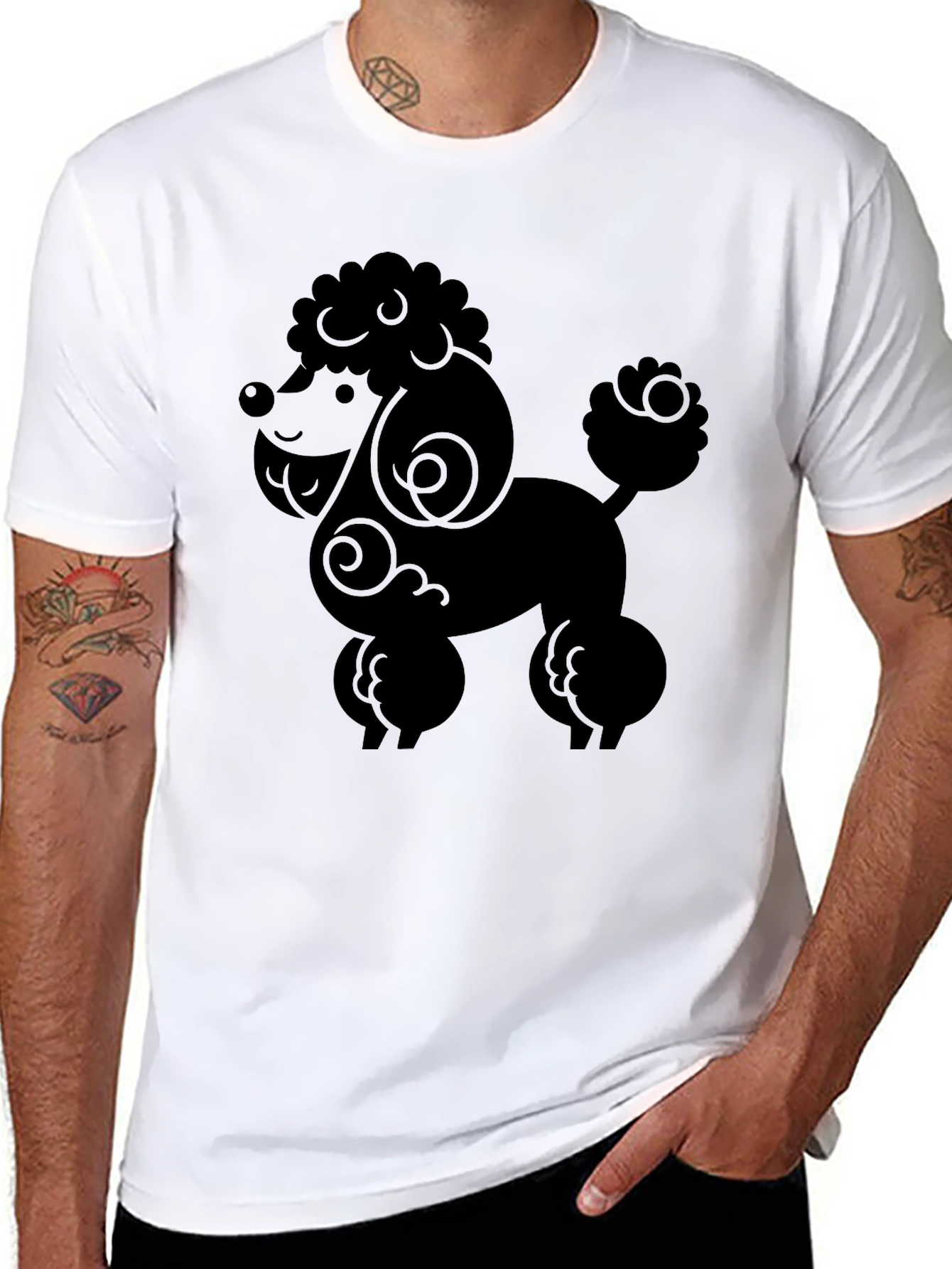 Poodle Graphic Tee - Stylish Black Dog Lover Shirt