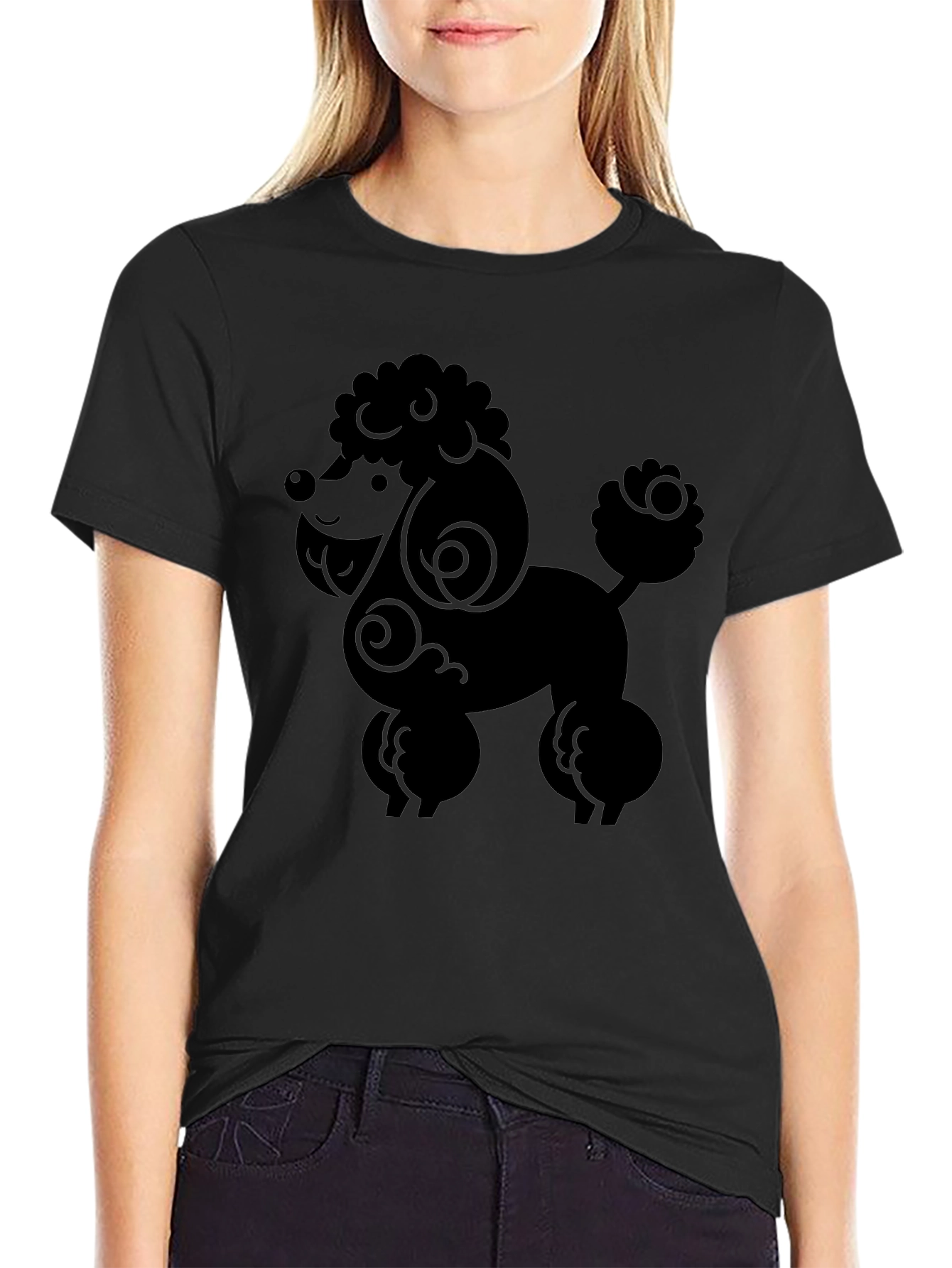 Poodle Graphic Tee - Stylish Black Dog Lover Shirt