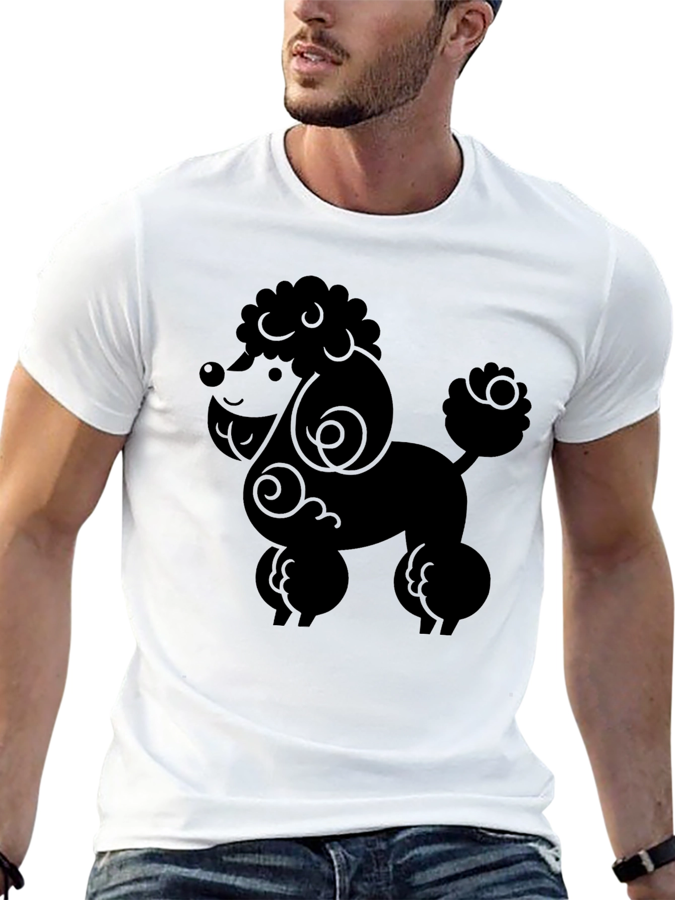 Poodle Graphic Tee - Stylish Black Dog Lover Shirt