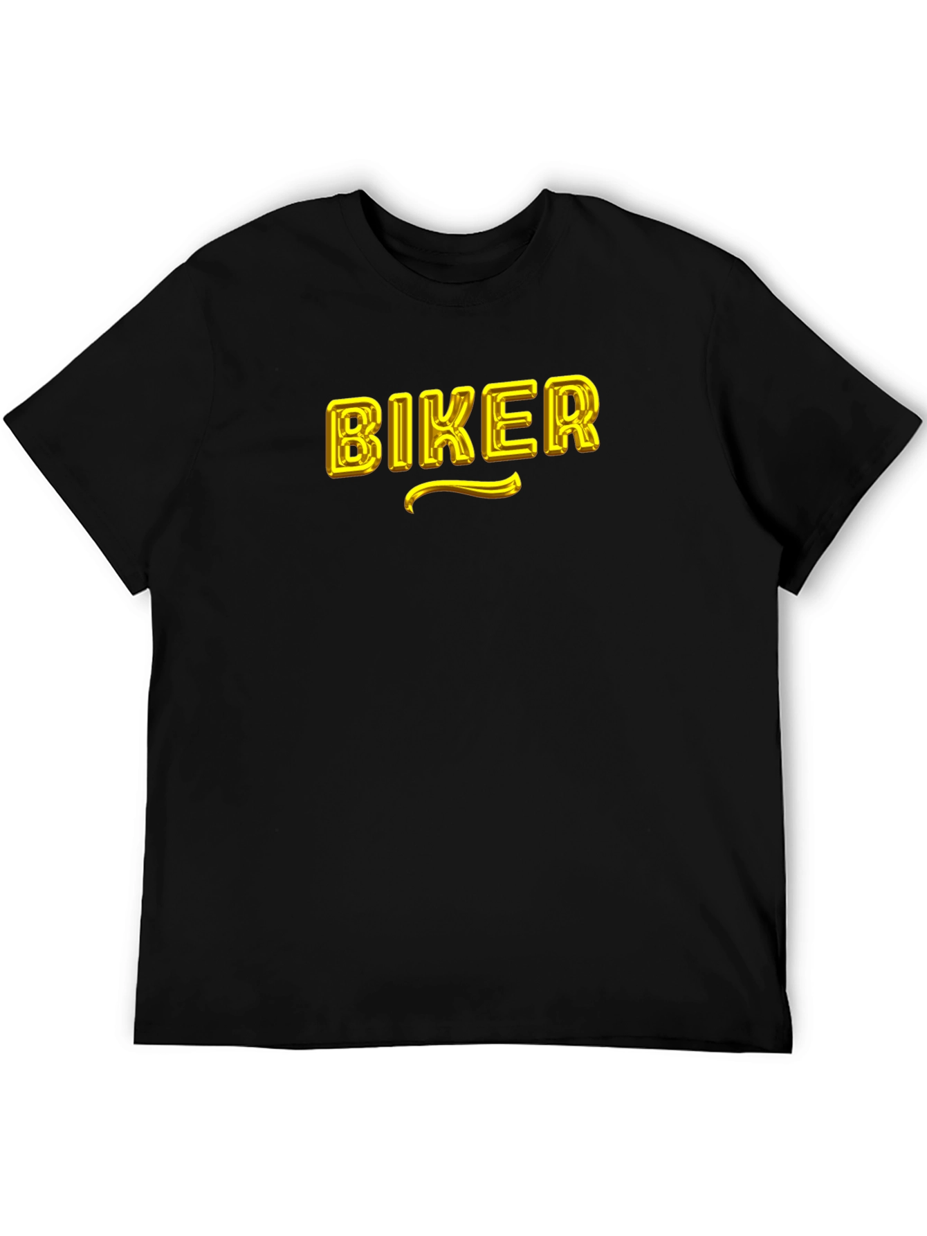 Biker Graphic T-Shirt - Black Cotton Blend