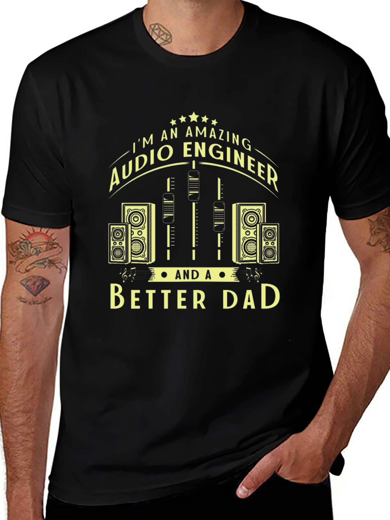 Amazing Audio Engineer & Better Dad Graphic T-Shirt