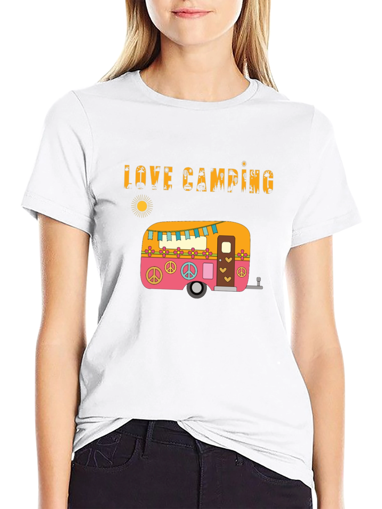 Love Camping Retro Camper Graphic T-Shirt