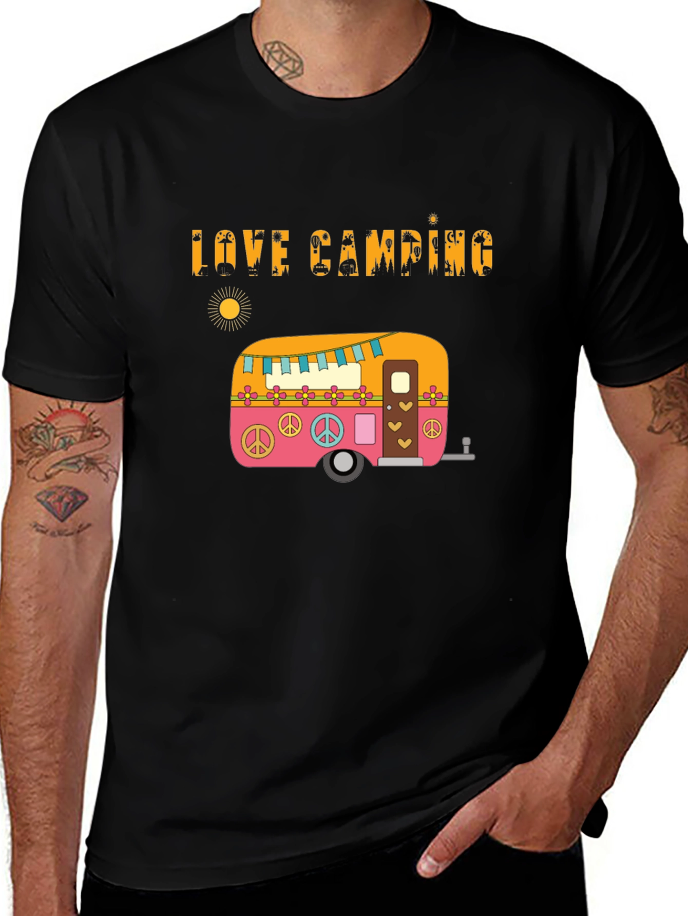 Love Camping Retro Camper Graphic T-Shirt