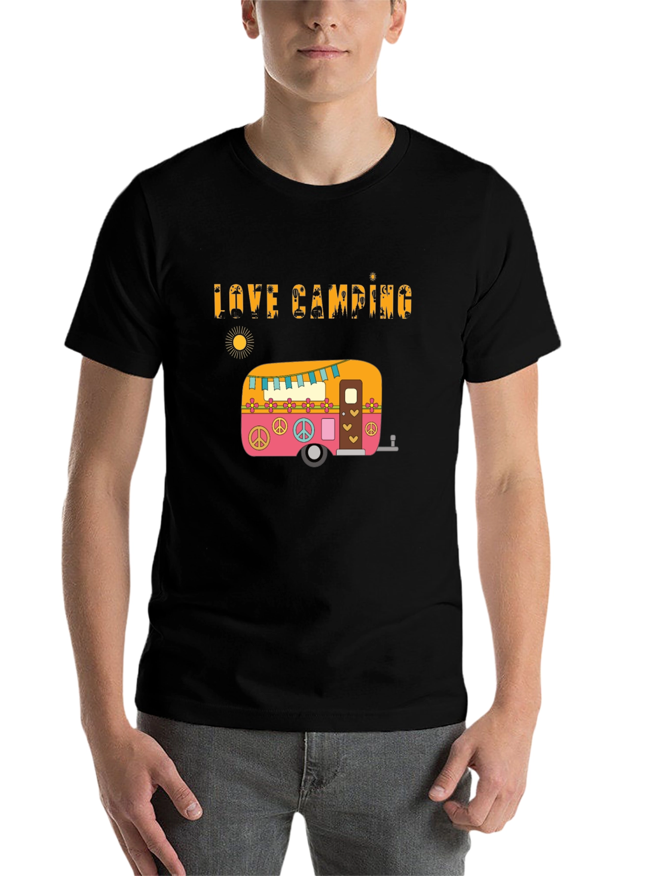 Love Camping Retro Camper Graphic T-Shirt