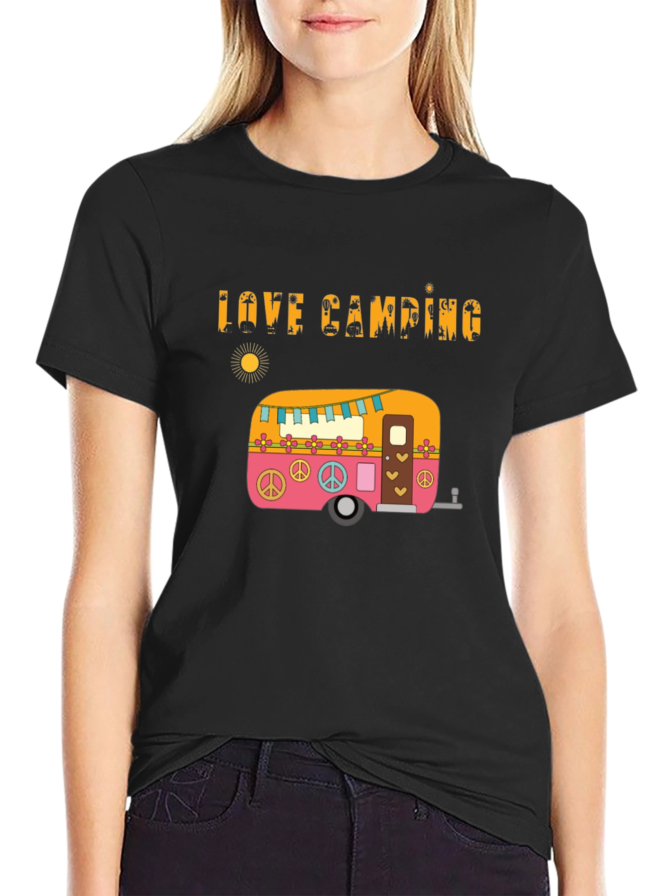 Love Camping Retro Camper Graphic T-Shirt
