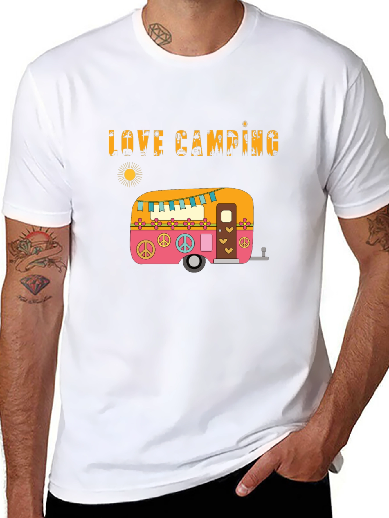 Love Camping Retro Camper Graphic T-Shirt