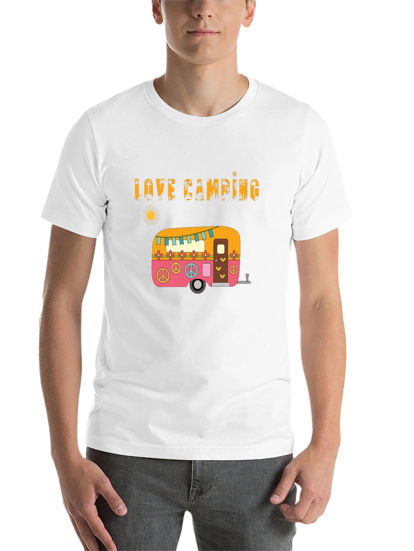 Love Camping Retro Camper Graphic T-Shirt