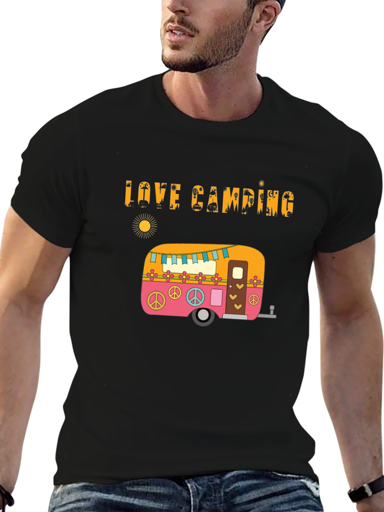 Love Camping Retro Camper Graphic T-Shirt