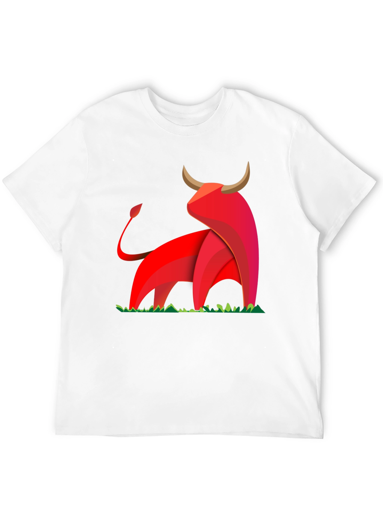 Bold Geometric Bull Graphic T-Shirt