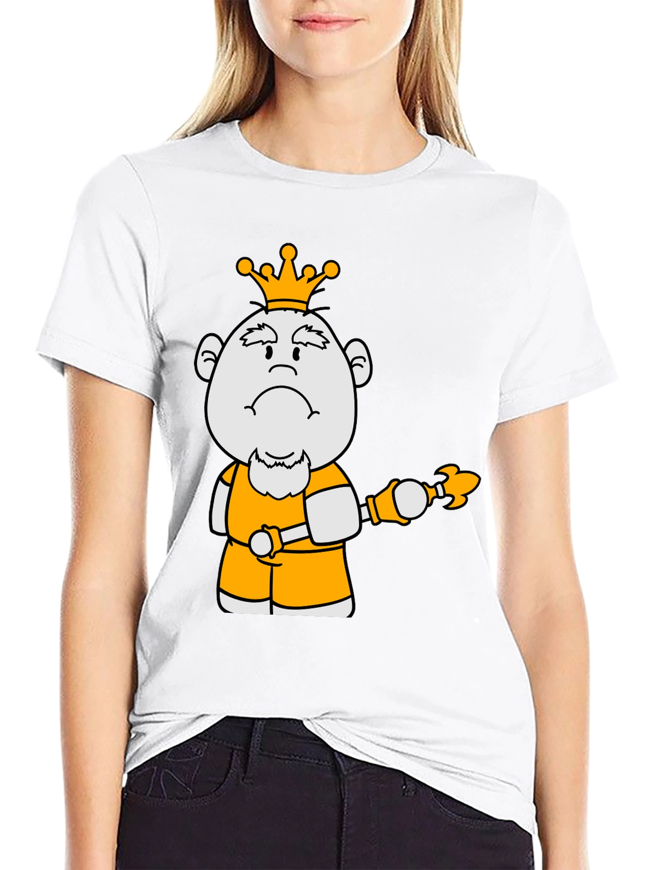 King Cartoon Graphic Tee - Black Cotton Blend