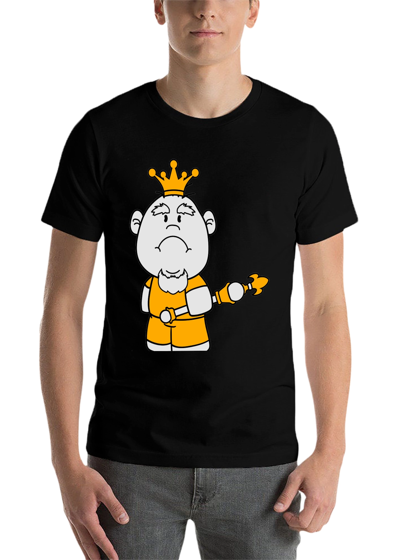 King Cartoon Graphic Tee - Black Cotton Blend