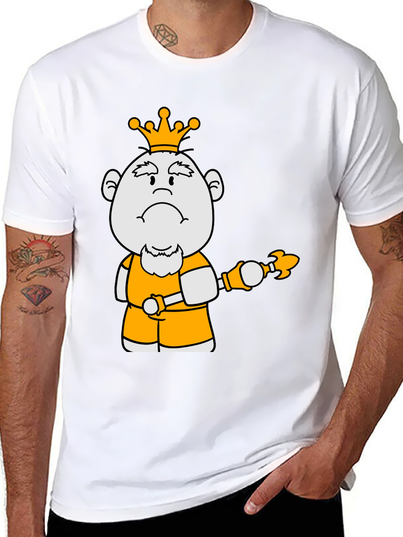 King Cartoon Graphic Tee - Black Cotton Blend