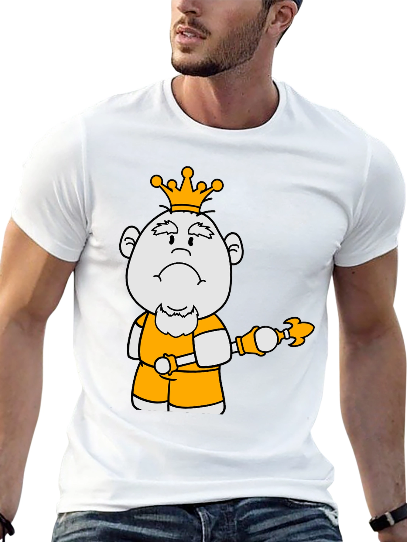 King Cartoon Graphic Tee - Black Cotton Blend