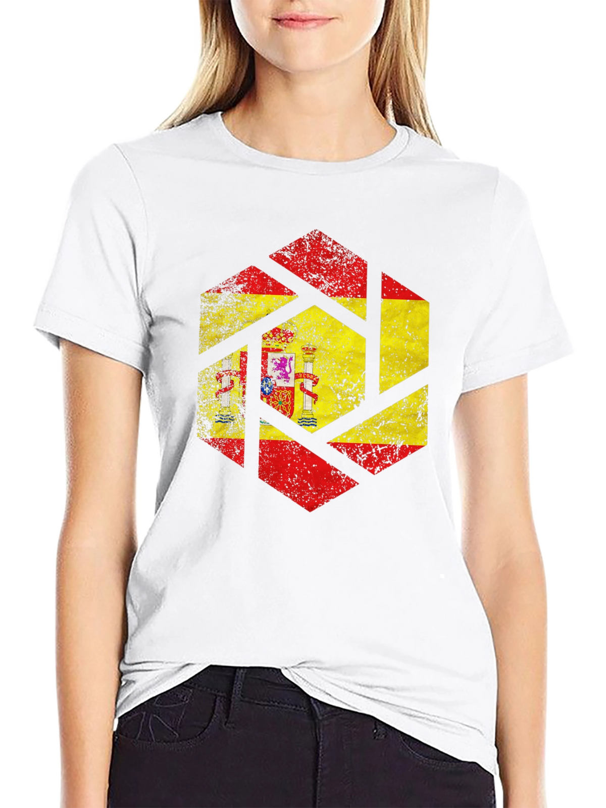 Spain Flag Distressed Graphic Tee
