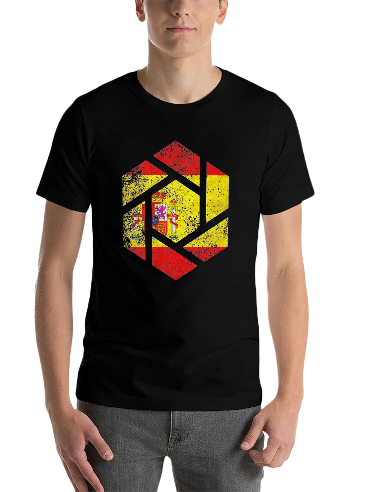 Spain Flag Distressed Graphic Tee