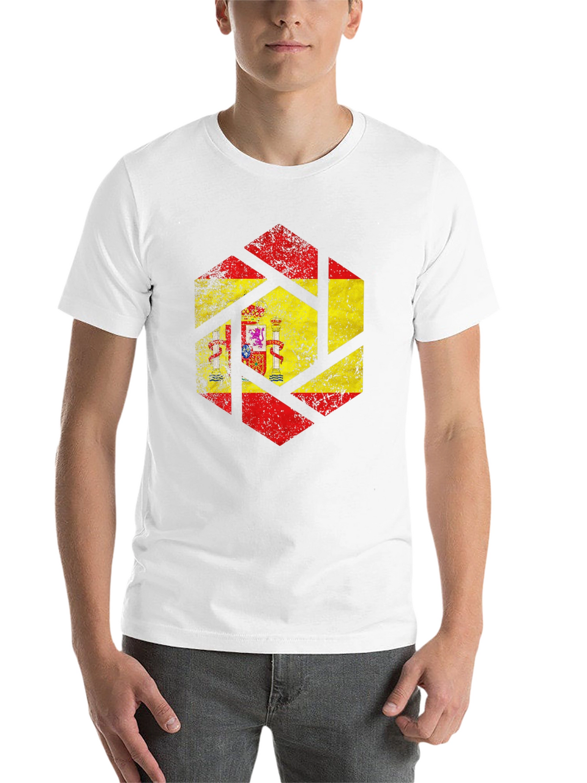 Spain Flag Distressed Graphic Tee