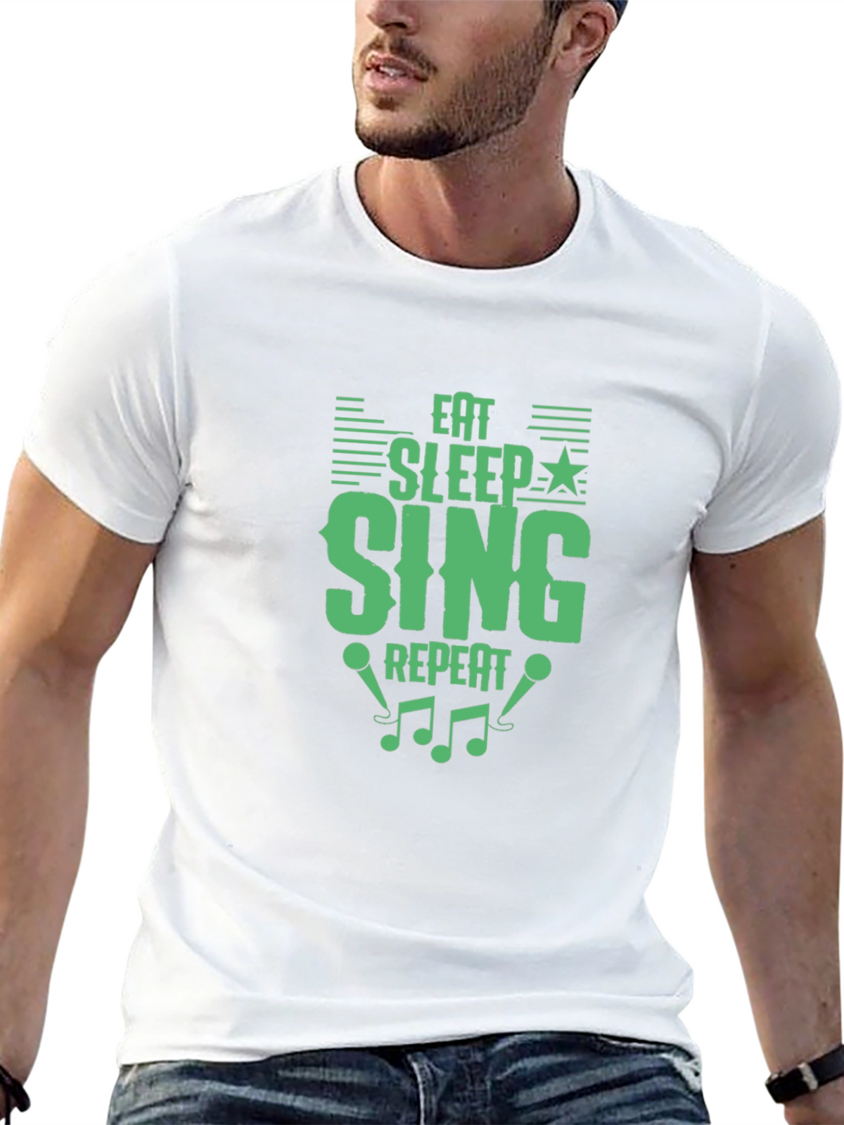 Eat Sleep Sing Repeat Graphic T-Shirt
