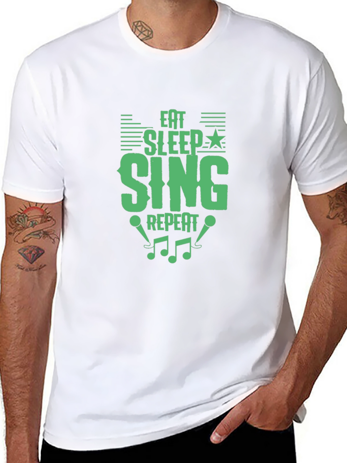 Eat Sleep Sing Repeat Graphic T-Shirt