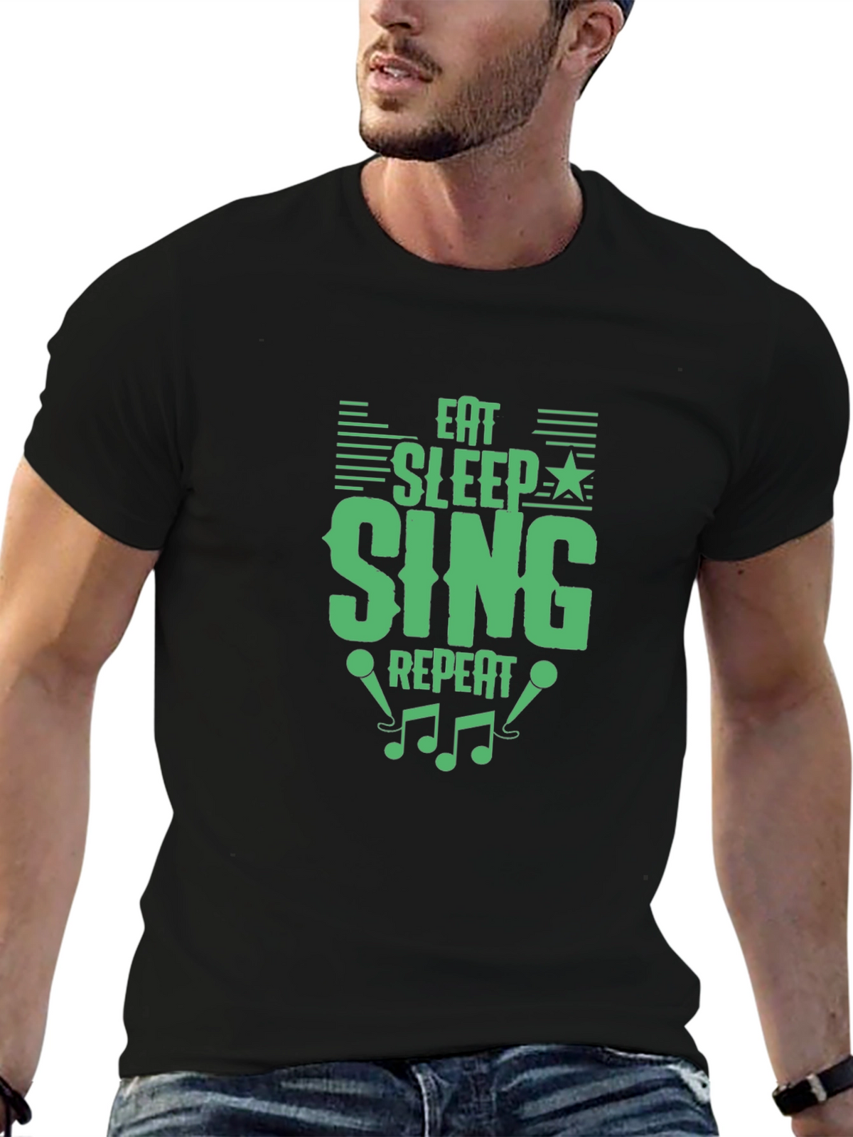 Eat Sleep Sing Repeat Graphic T-Shirt