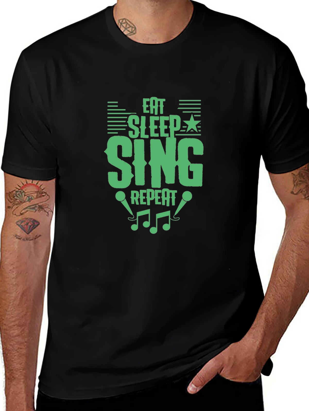 Eat Sleep Sing Repeat Graphic T-Shirt