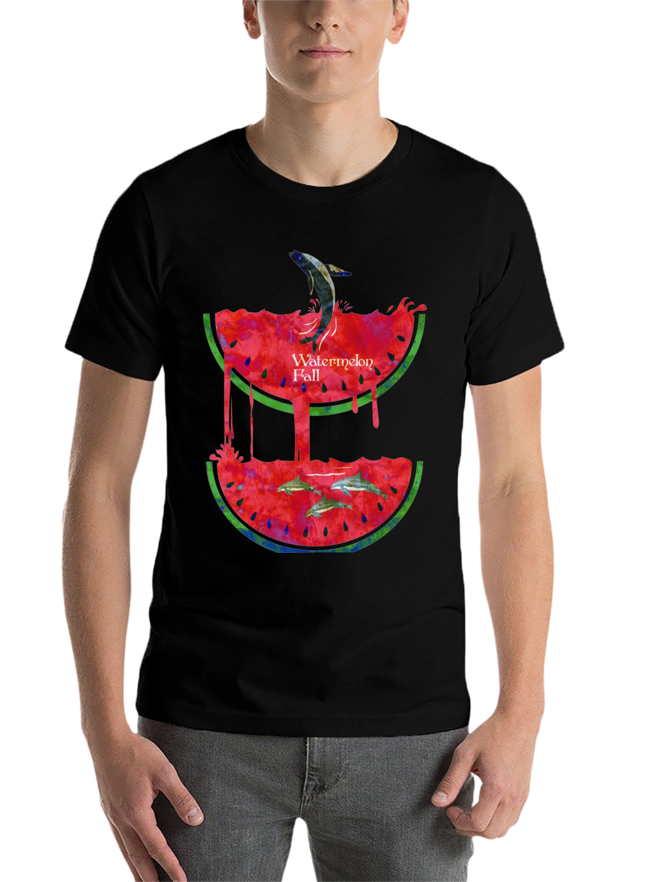 Watermelon Fall Graphic Print T-Shirt