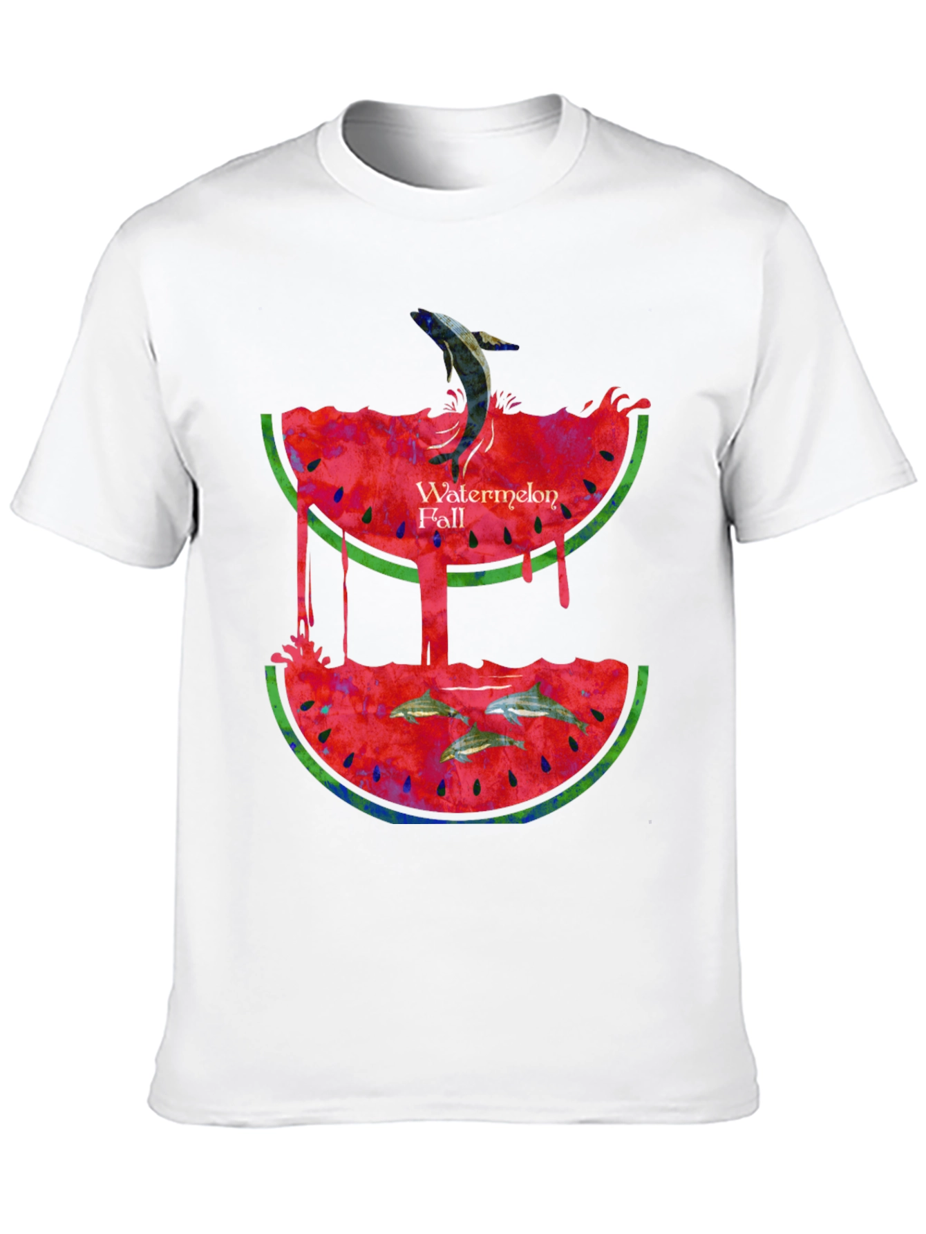 Watermelon Fall Graphic Print T-Shirt