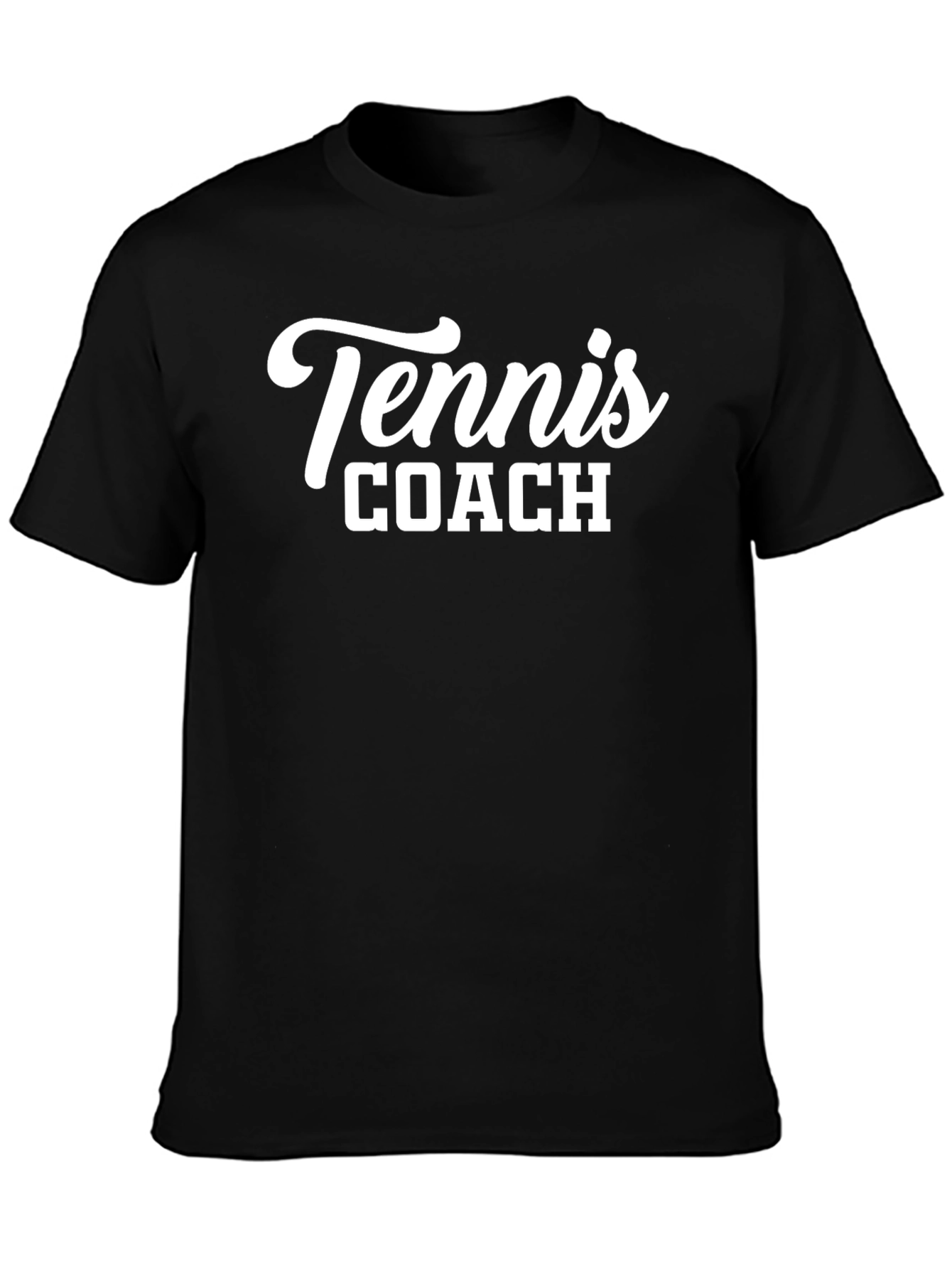 Tennis Coach Graphic Tee - Black Cotton T-Shirt