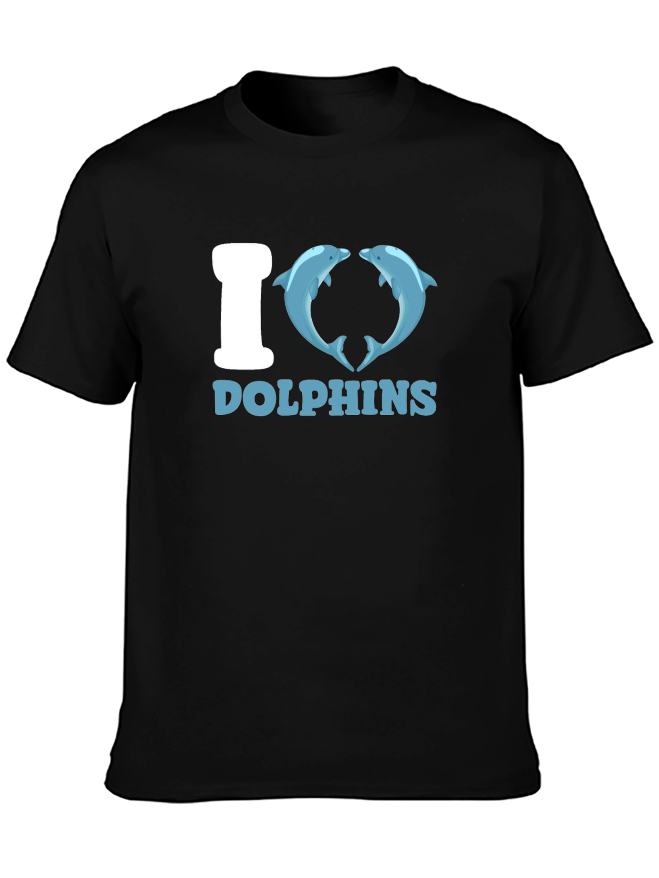 I Heart Dolphins Black Graphic Tee