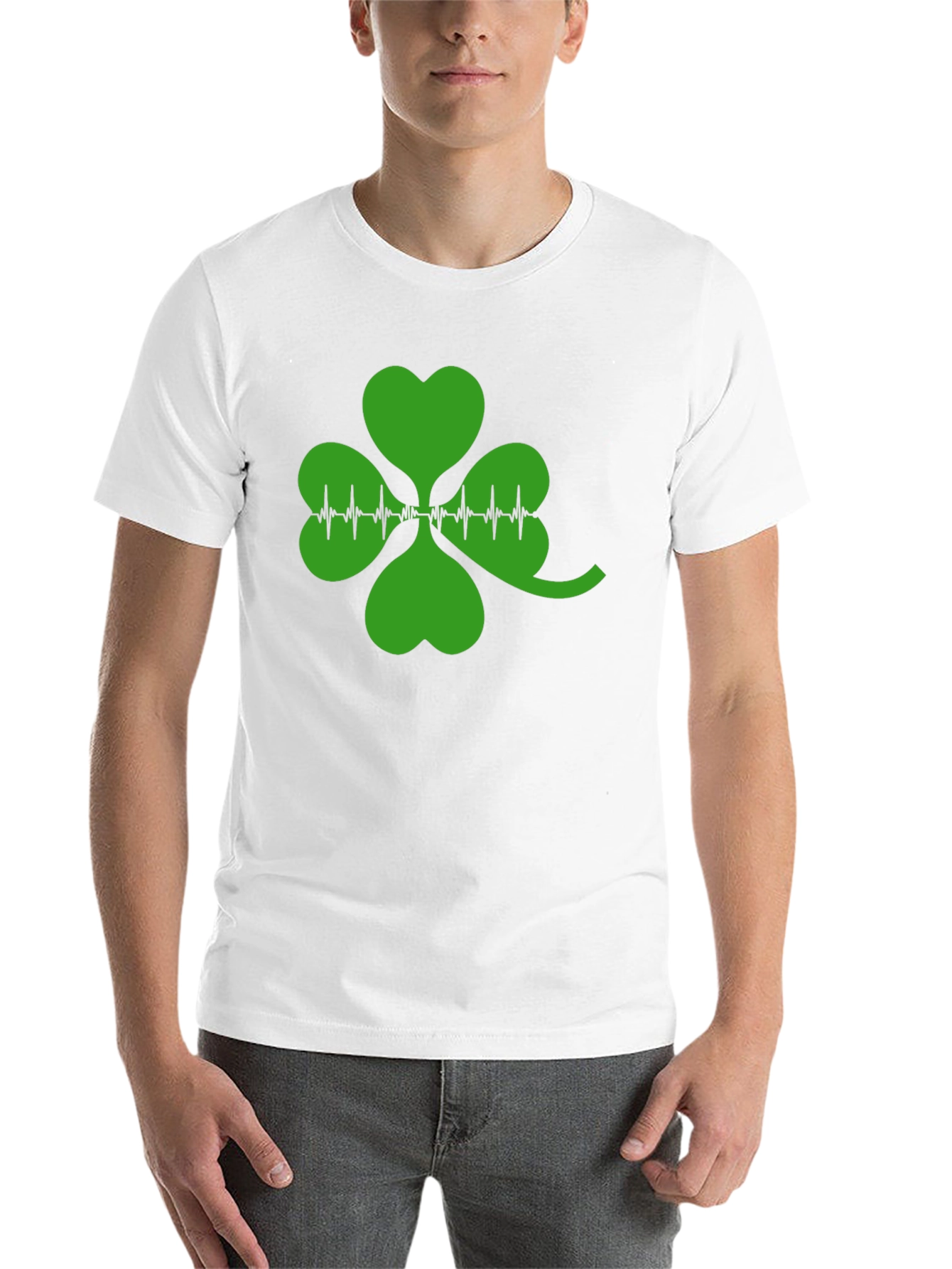 St. Patricks Day Shamrock Heartbeat T-Shirt