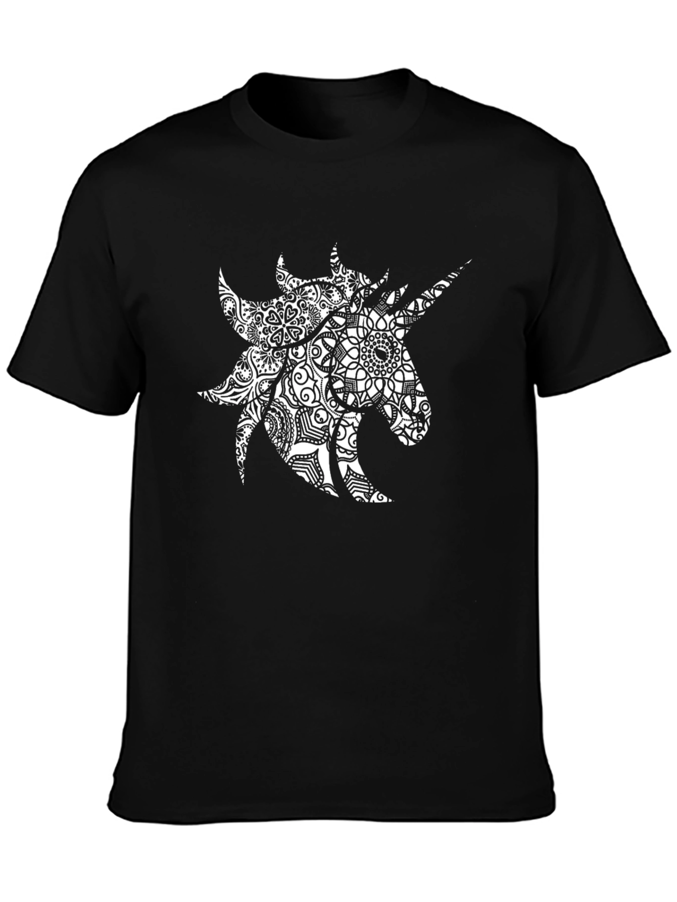 Unicorn Mandala Graphic Tee - Black