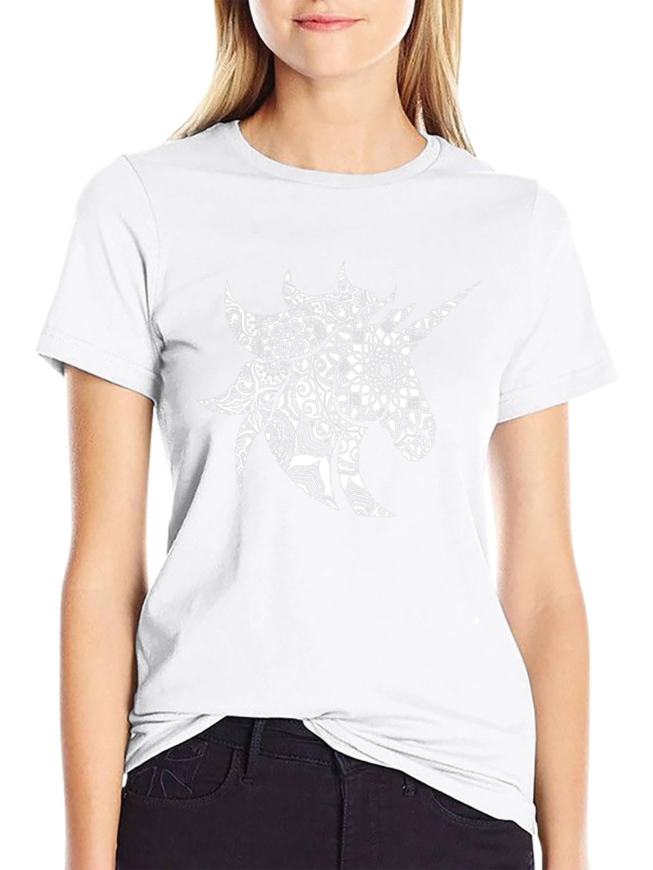 Unicorn Mandala Graphic Tee - Black