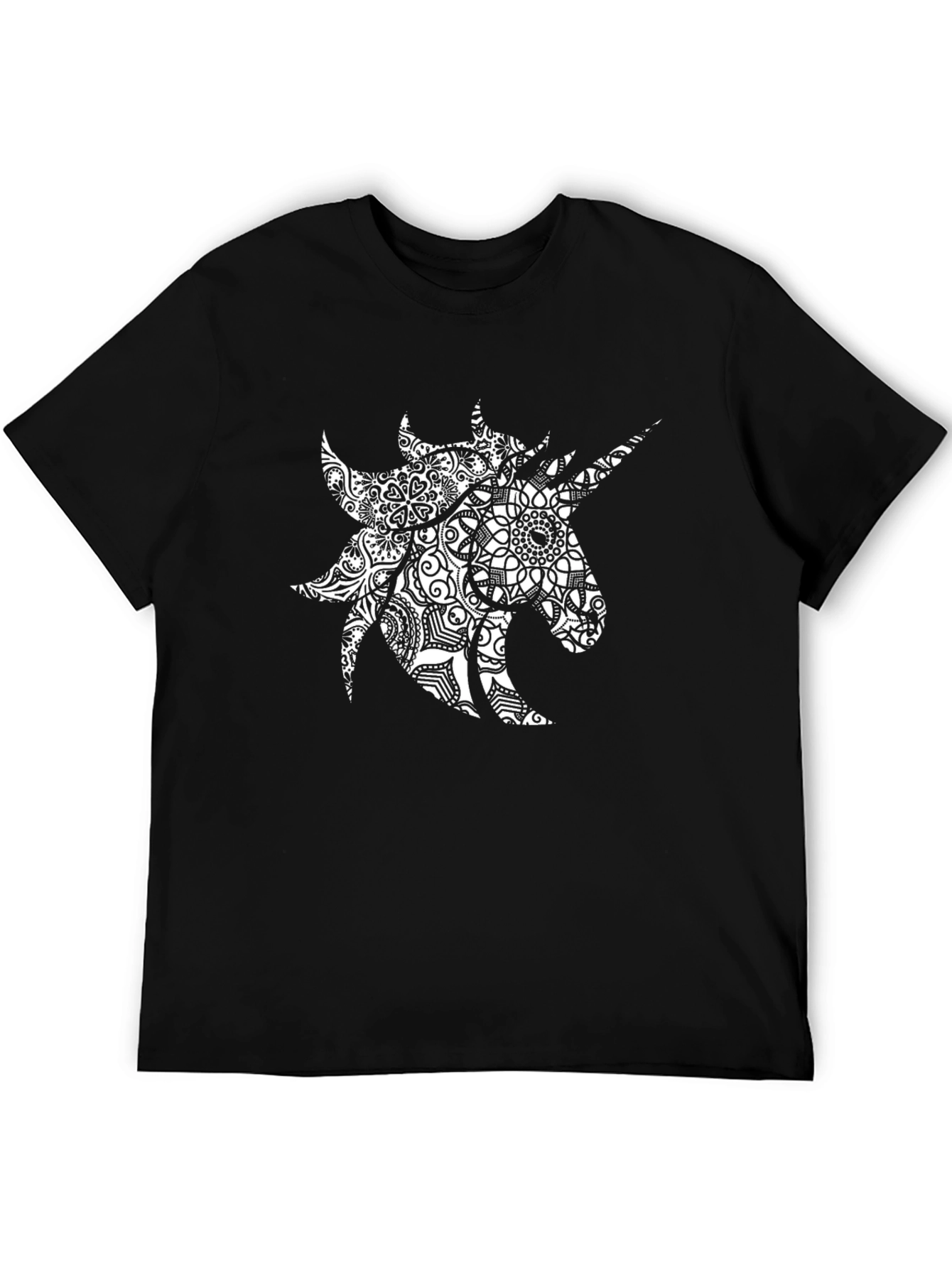 Unicorn Mandala Graphic Tee - Black