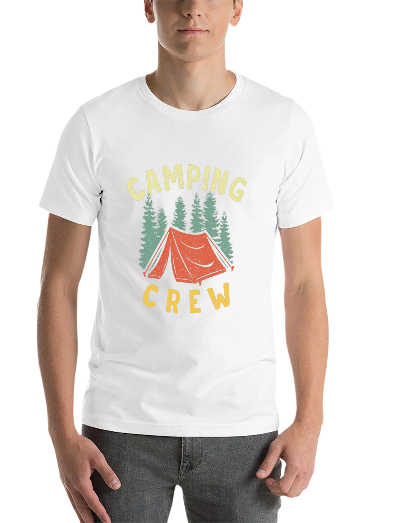 Camping Crew Graphic Tee - Black Cotton