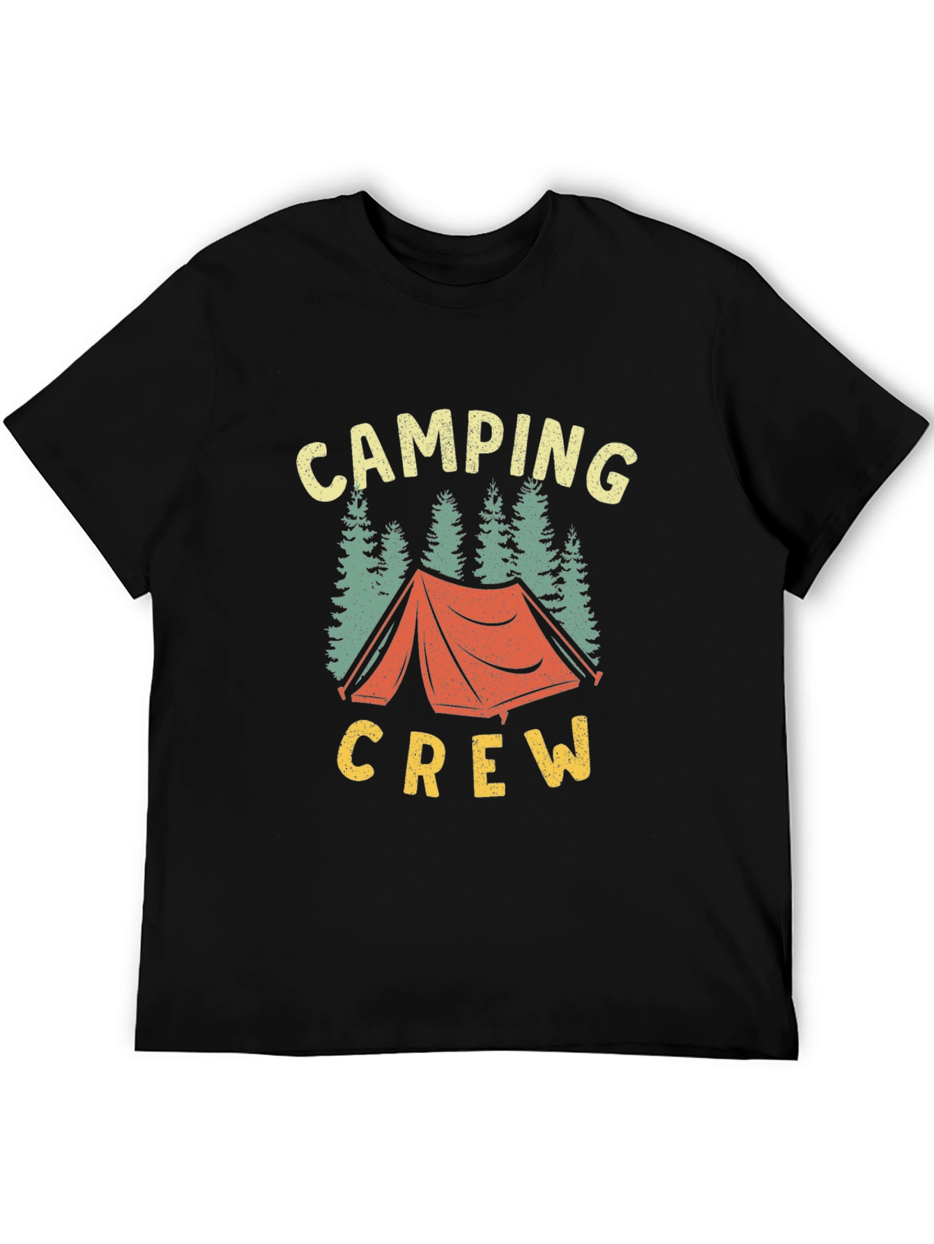 Camping Crew Graphic Tee - Black Cotton