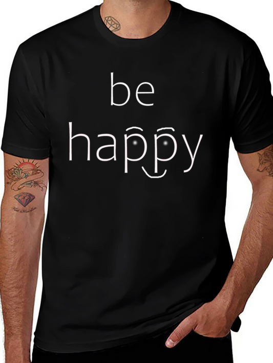 Be Happy Graphic Tee - Black