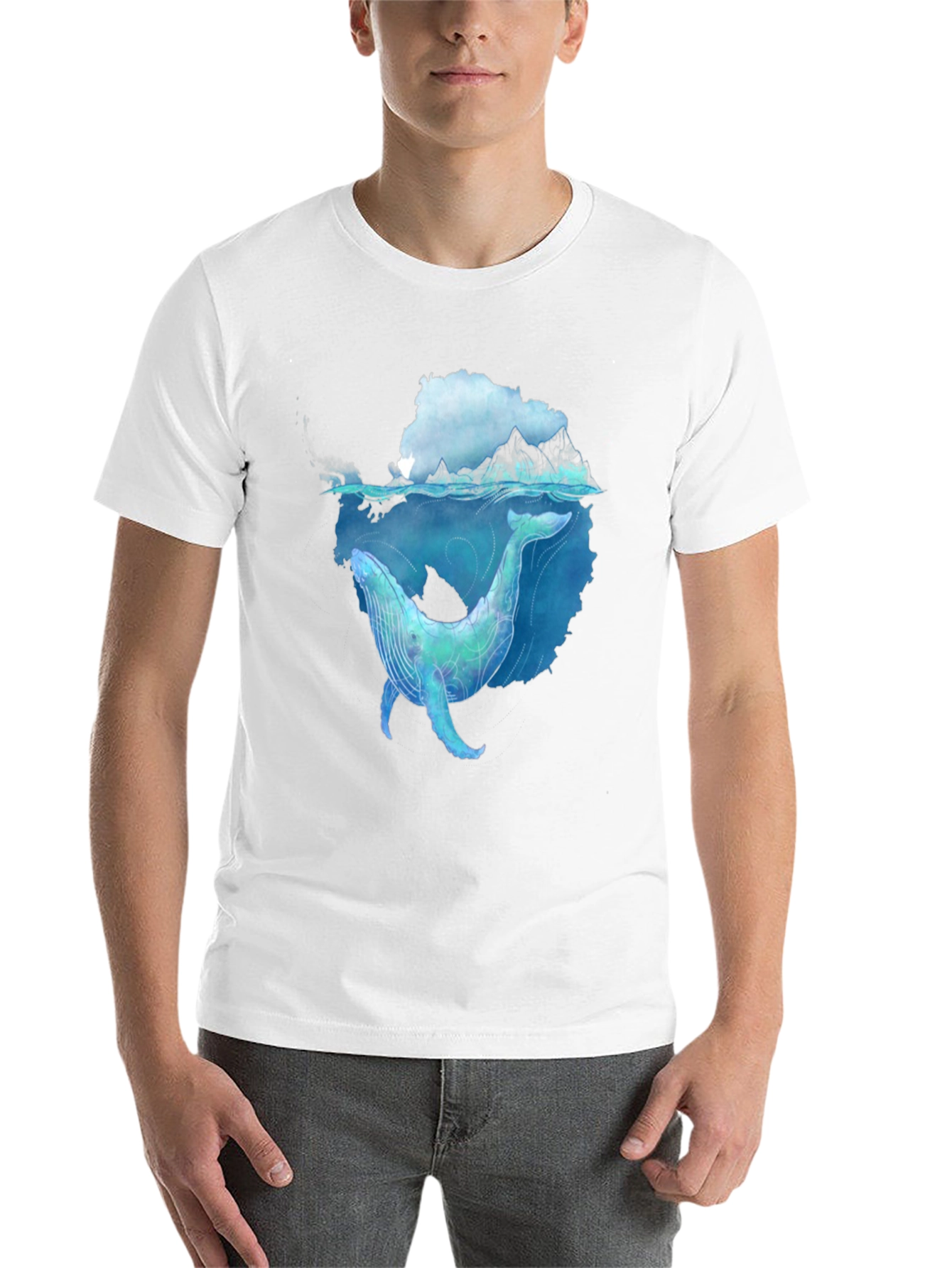 Whale Graphic Black Tee - Artistic Ocean Design