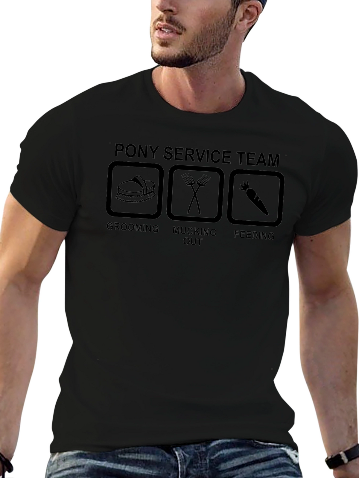 Pony Service Team Black T-Shirt