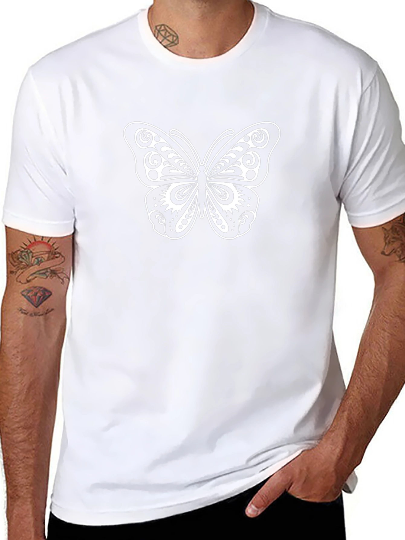 Butterfly Graphic T-Shirt - Black Cotton Tee