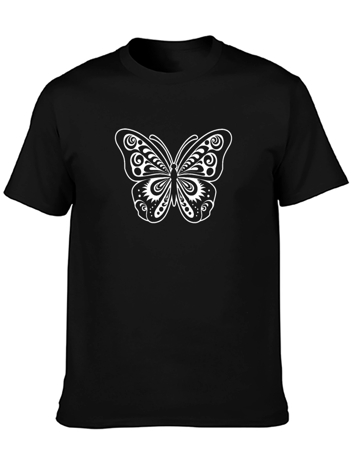 Butterfly Graphic T-Shirt - Black Cotton Tee